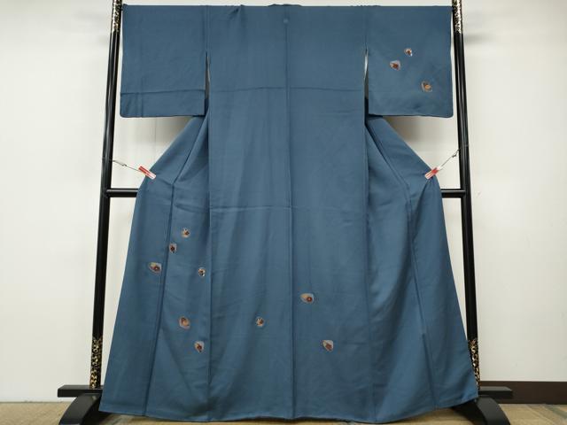 平和屋着物●訪問着 総刺繍 貝合せ花文 金糸 正絹 逸品 CABH9933ut