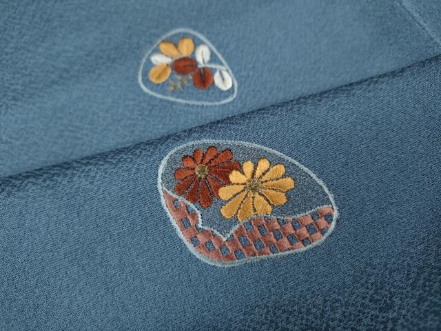 平和屋着物●訪問着 総刺繍 貝合せ花文 金糸 正絹 逸品 CABH9933ut