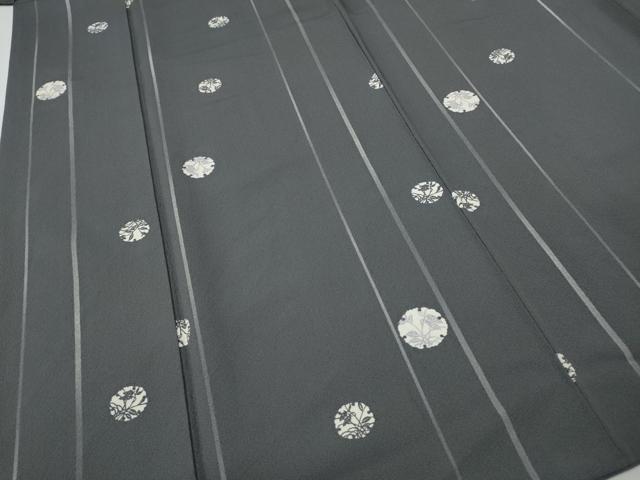 平和屋着物●上質な小紋 型染め 雪輪草花文 正絹 逸品 CABH9934ut