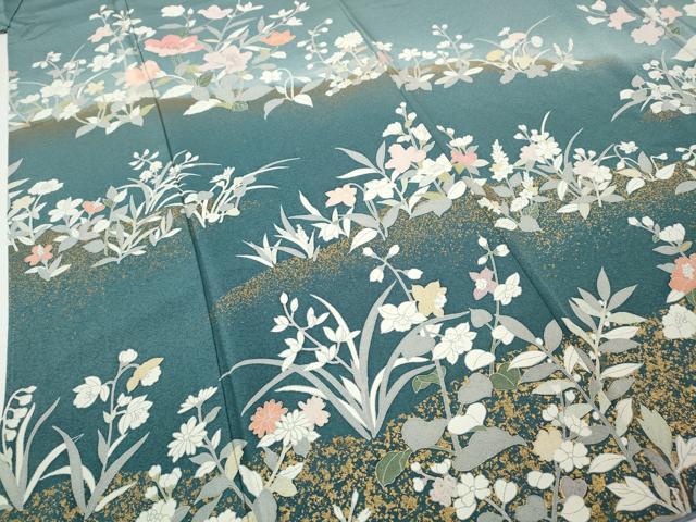 平和屋着物●訪問着 草花文 暈し染め 金彩 正絹 逸品 CABH9935ut