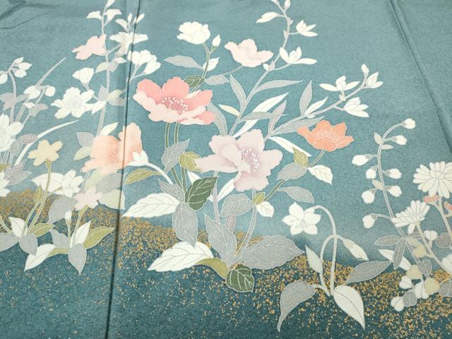 平和屋着物●訪問着 草花文 暈し染め 金彩 正絹 逸品 CABH9935ut