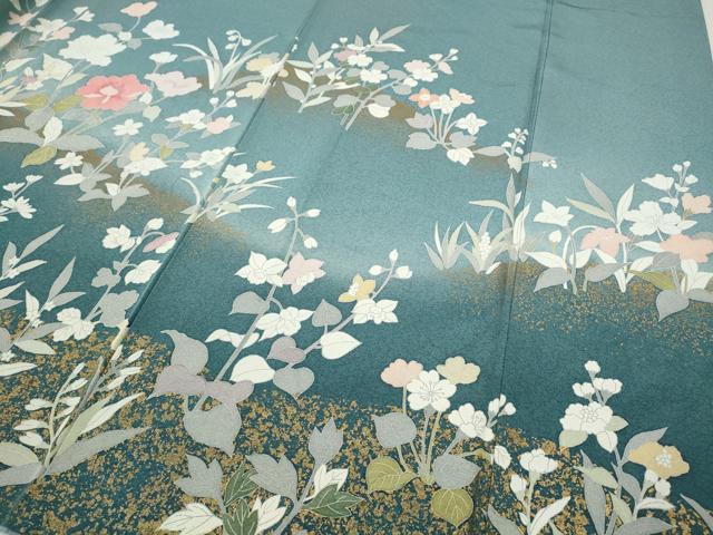平和屋着物●訪問着 草花文 暈し染め 金彩 正絹 逸品 CABH9935ut