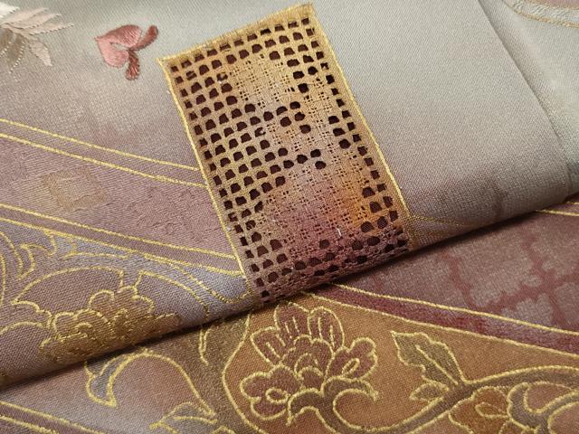 平和屋着物●中国三大刺繍 スワトウ刺繍 訪問着 飛鶴短冊花文 暈し染め 金彩 正絹 逸品 CABH9936ut