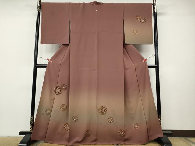 平和屋着物●中国三大刺繍 スワトウ刺繍 総刺繍 訪問着 正倉院花文 暈し染め 金糸 正絹 逸品 CABH9939ut