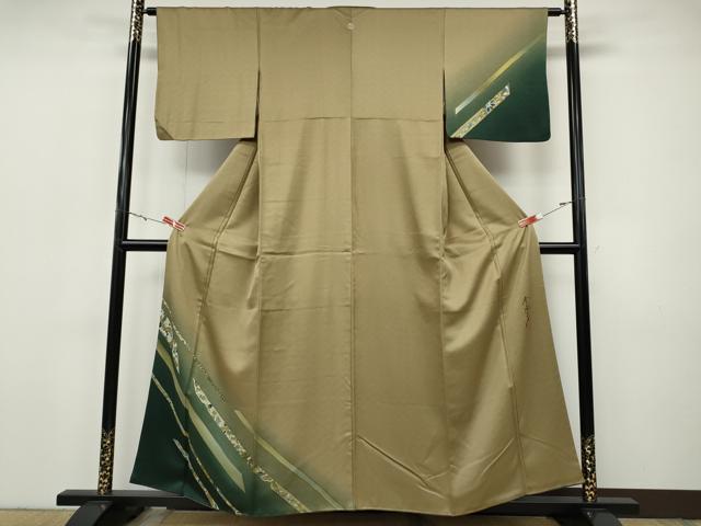 平和屋着物●染色作家 斉藤三才 訪問着 吉祥花文 暈し染め 正絹 逸品 CABH9949ut