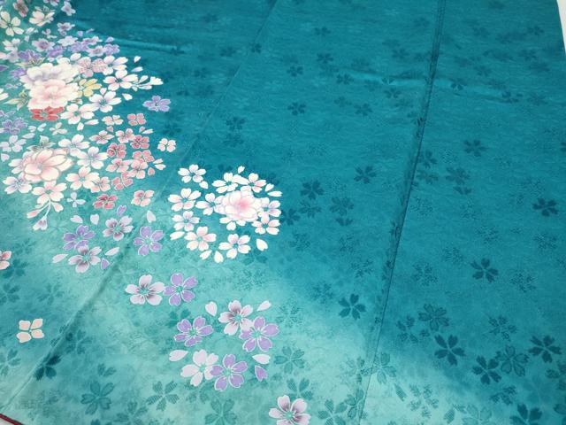 平和屋着物●豪華振袖 駒刺繍 舞花文 暈し染め 金彩 正絹 逸品 CABH9957ut