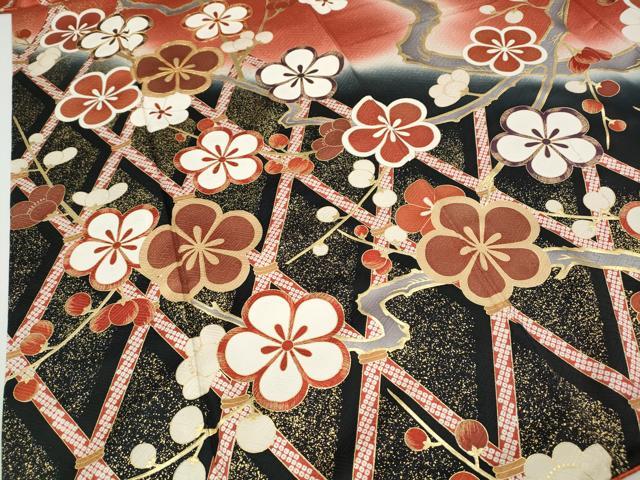 平和屋着物●豪華振袖 駒刺繍 枝梅文 暈し染め 金彩 やまと誂製 正絹 逸品 CABH9958ut