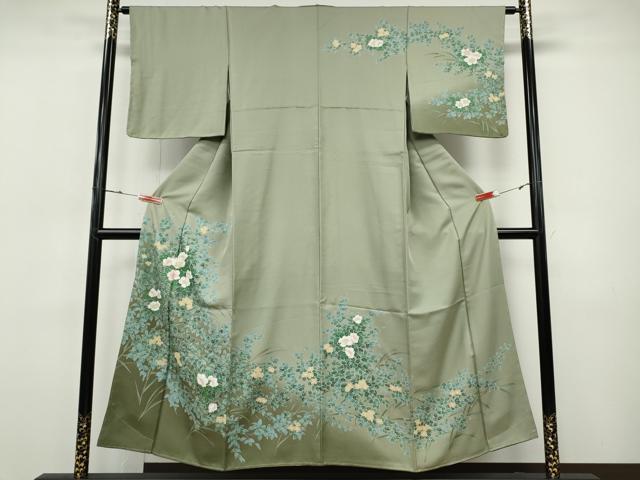 平和屋着物●訪問着 草花文 金彩 正絹 逸品 未使用 CABH9959ut
