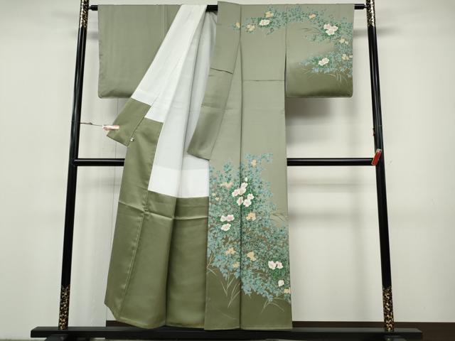 平和屋着物●訪問着 草花文 金彩 正絹 逸品 未使用 CABH9959ut