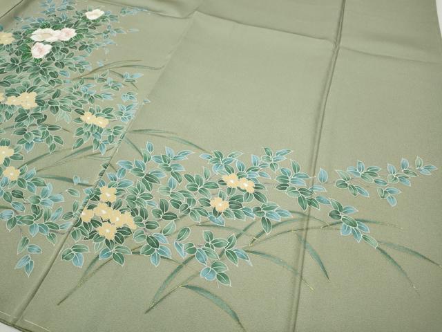 平和屋着物●訪問着 草花文 金彩 正絹 逸品 未使用 CABH9959ut