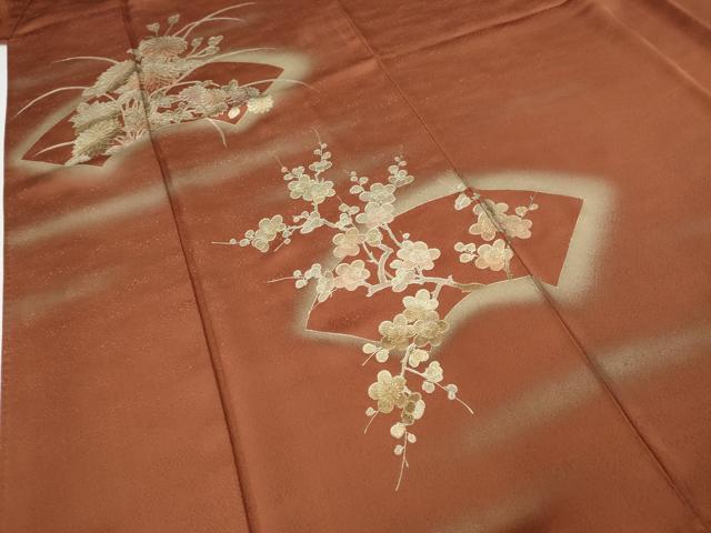 平和屋着物●金彩友禅 卓越技能者・名工・和田光正 訪問着 地紙草花文 金彩 正絹 逸品 CABH9961ut