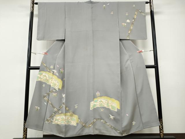 平和屋着物●訪問着 駒刺繍 飛鳥吉祥花文 金彩 正絹 逸品 CABH9963ut