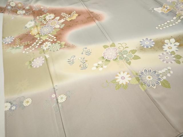 平和屋着物●訪問着 道長舞花文 暈し染め 金彩 正絹 逸品 CABH9965ut