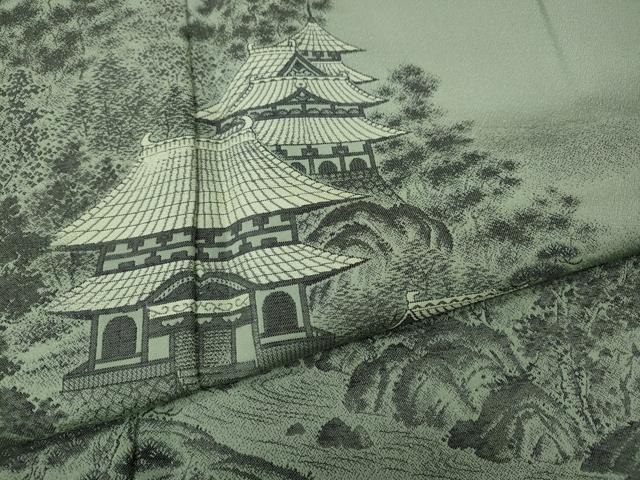 平和屋着物●豪華色留袖 お召地 流水風景草木文 正絹 逸品 未使用 CABH9975ut