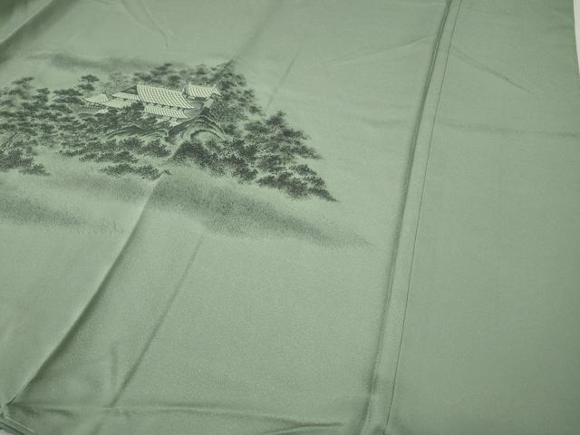 平和屋着物●豪華色留袖 お召地 流水風景草木文 正絹 逸品 未使用 CABH9975ut