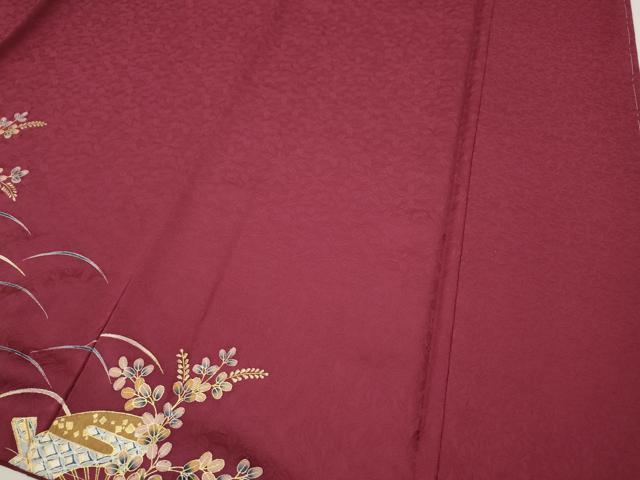 平和屋着物●訪問着 扇面芝草花文 金彩 正絹 逸品 未使用 CABH9976ut