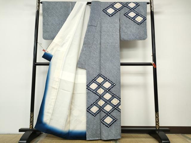 平和屋着物●訪問着 総絞り 菱花文 正絹 逸品 CABH9978ut
