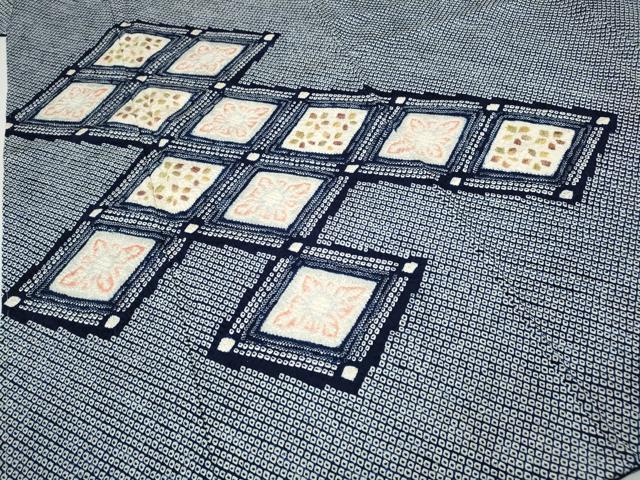 平和屋着物●訪問着 総絞り 菱花文 正絹 逸品 CABH9978ut