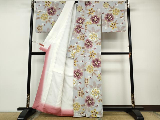 平和屋着物●上質な小紋 舞花文 金彩 正絹 逸品 CABH9982ut
