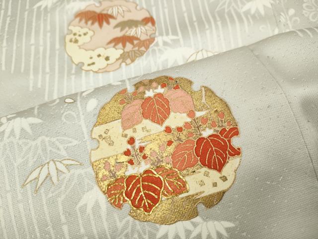 平和屋着物●訪問着 駒刺繍 雪輪草花文 金彩 鈴乃屋扱い 正絹 逸品 CABH9984ut