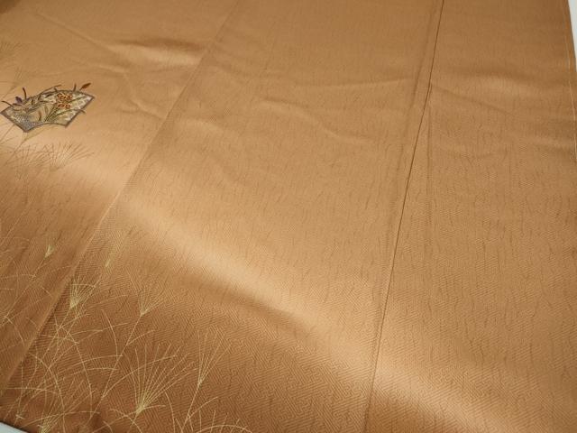 平和屋着物●中国三大刺繍 スワトウ刺繍 訪問着 地紙草花文 暈し染め 金彩 正絹 逸品 未使用 CABH9985ut