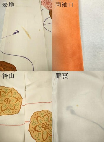 平和屋着物●上質な小紋 地紋起こし 絵皿花文 正絹 逸品 CABH9994ut