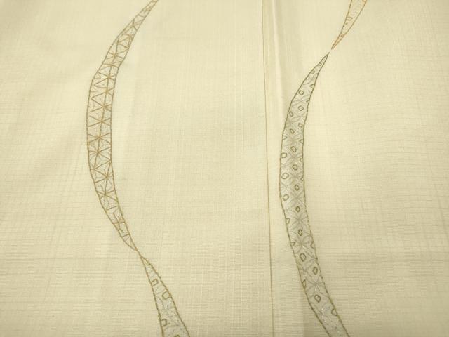 平和屋着物●BANKANわものや 訪問着 紬地 刺し子 熨斗吉祥文 正絹 逸品 CABH9996ut