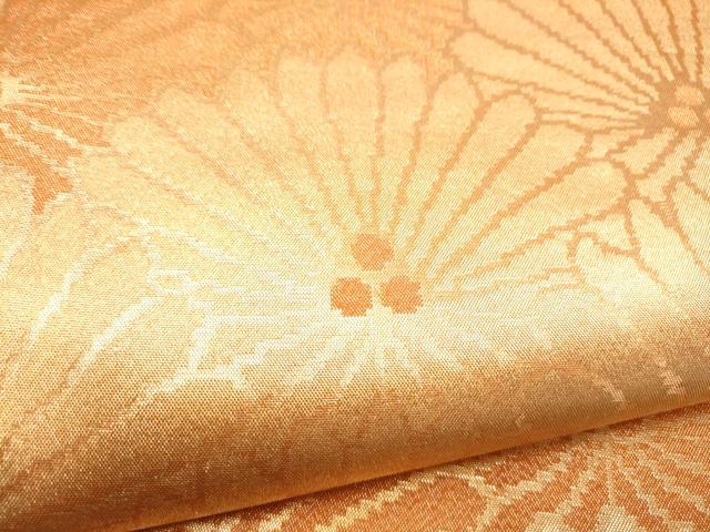 平和屋着物●洛風林 工芸帯地 六通柄袋帯 菊尽くし 金糸 正絹 逸品 CABI0059hy