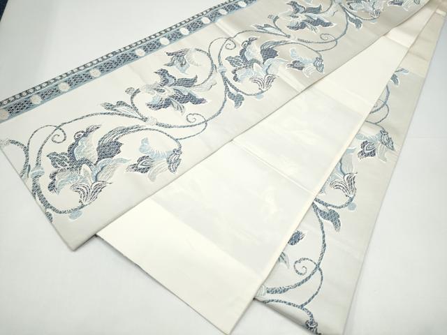平和屋着物●六通柄袋帯 更紗花唐草文 正絹 逸品 CABI0062hy