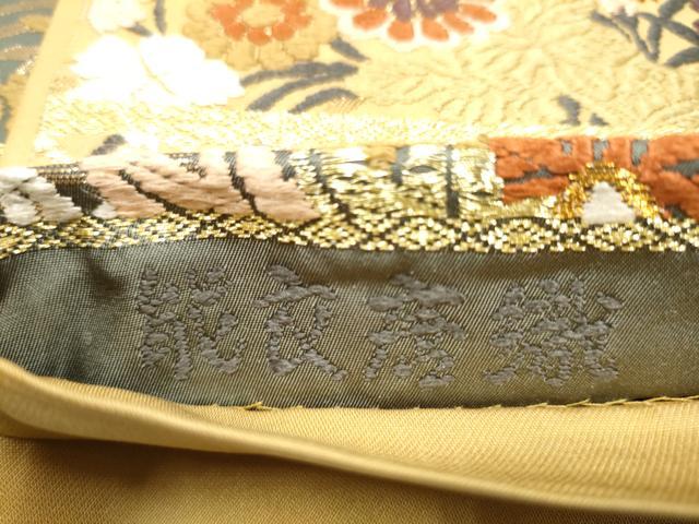 平和屋着物●六通柄袋帯 能衣唐織 青海楓刈紫文 金糸 正絹 逸品 CABI0065hy