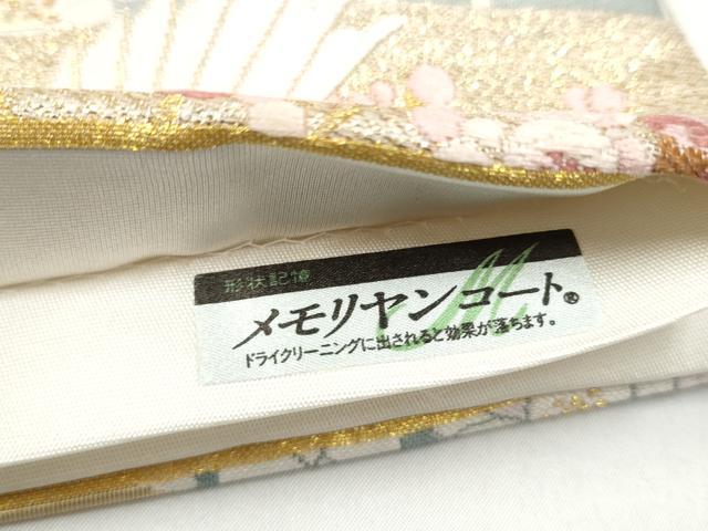 平和屋着物●六通柄袋帯 唐織 地紙飛鶴松竹梅 金糸 正絹 逸品 CABI0070hy