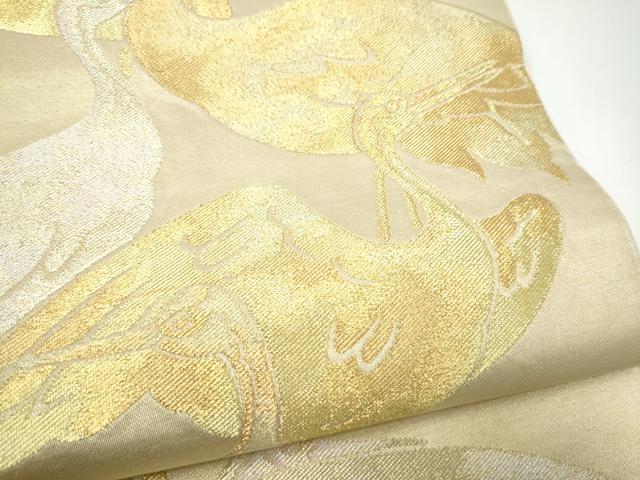 平和屋着物●西陣 川島織物 六通柄 本袋帯 鶴 金銀糸 正絹 逸品 CABI0074hy