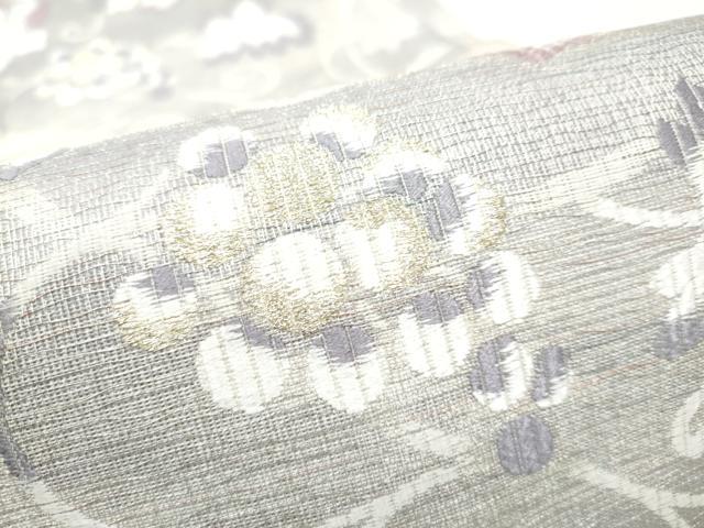 平和屋着物●六通柄袋帯 桃皮染 ぬれぬき 葡萄蔦の葉文 正絹 逸品 CABI0076hy