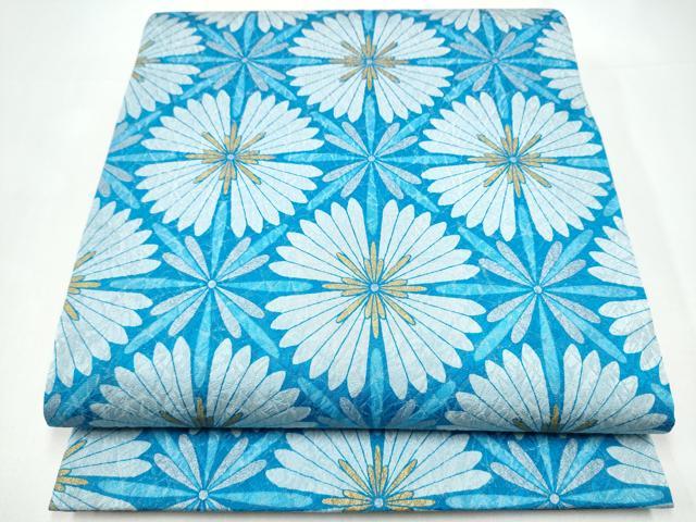 平和屋着物●両面 両方向 全通柄袋帯 菊 金銀彩 正絹 逸品 CABI0079hy