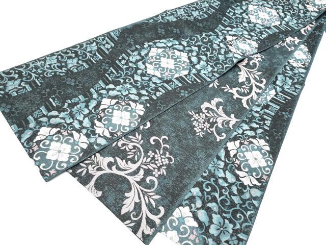 平和屋着物●両面 全通柄 本袋帯 花唐草文 正絹 逸品 CABI0081hy