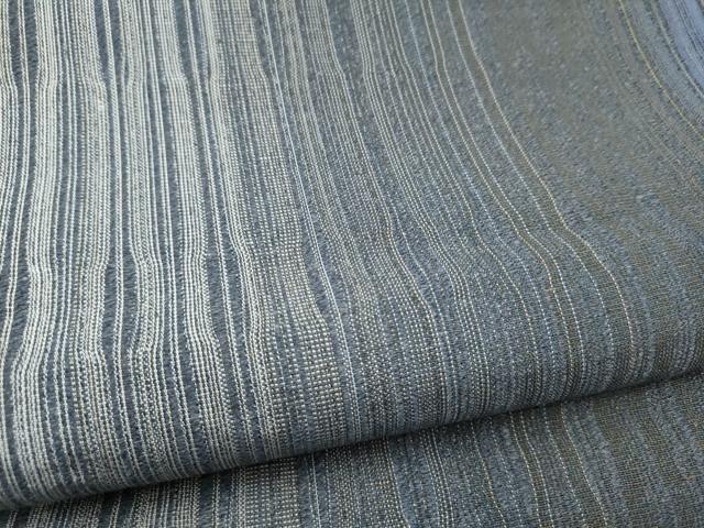 平和屋着物●全通柄袋帯 紬地 よろけ縞 正絹 逸品 CABI0086hy
