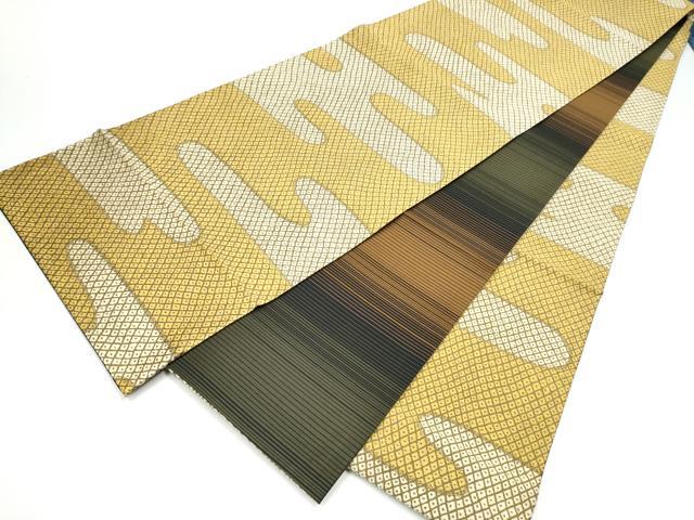 平和屋着物●両面 全通柄袋帯 エ霞文 正絹 逸品 CABI0090hy
