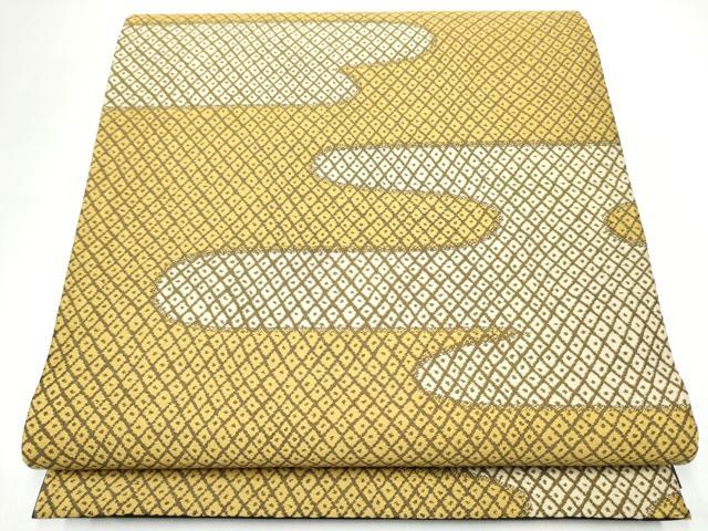 平和屋着物●両面 全通柄袋帯 エ霞文 正絹 逸品 CABI0090hy
