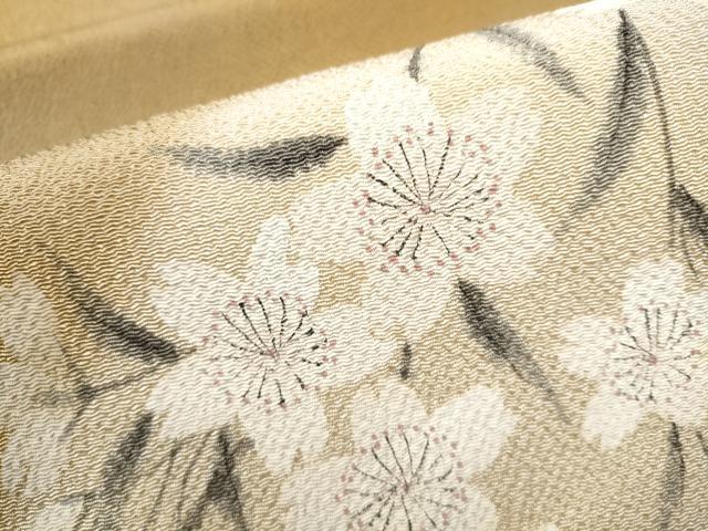 平和屋着物●太鼓柄袋帯 手描き 枝垂れ桜文 鬼しぼ縮緬 やまと誂製 正絹 逸品 CABI0130hy