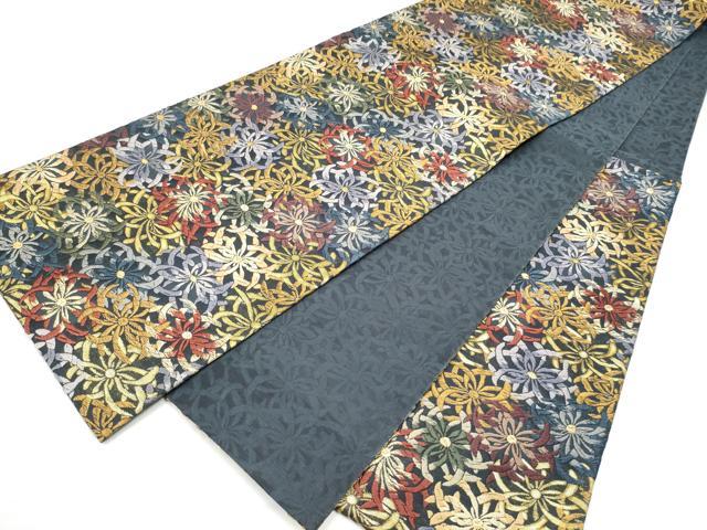 平和屋着物●六通柄袋帯 唐織 乱菊 金糸 正絹 逸品 CABI0133hy