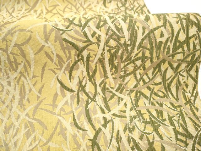 平和屋着物●六通柄袋帯 芝草文 金糸 正絹 逸品 CABI0134hy