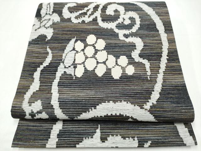 平和屋着物●六通柄袋帯 葡萄蔦の葉文 やまと誂製 正絹 逸品 CABI0138hy