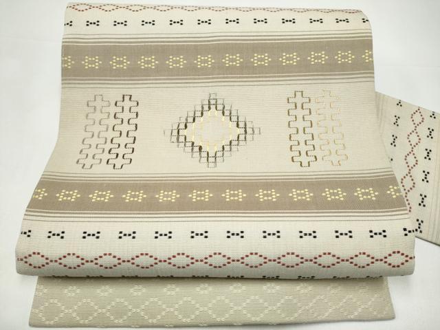 平和屋着物●九寸名古屋帯 花織 正絹 逸品 CABI0142hy