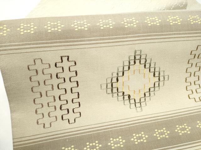 平和屋着物●九寸名古屋帯 花織 正絹 逸品 CABI0142hy