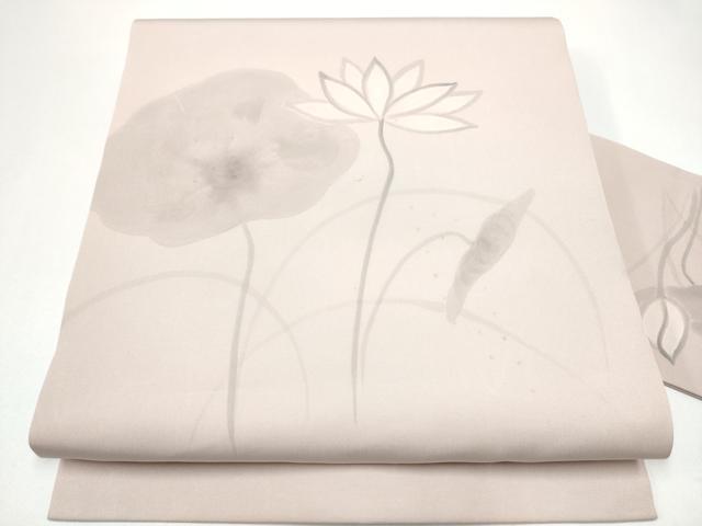 平和屋着物●銀座きしや 塩瀬 九寸名古屋帯 枝花文 たとう紙付き 正絹 逸品 CABI0144hy
