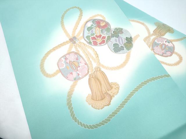 平和屋着物●塩瀬 九寸名古屋帯 結び紐花文 金彩 正絹 逸品 CABI0145hy