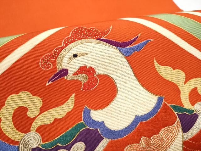 平和屋着物●アンティーク 大正ロマン 太鼓柄 京袋帯 駒刺繍 鳳凰唐草文 金銀糸 正絹 逸品 CABI0146hy