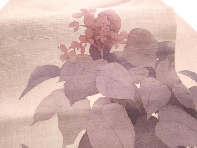 平和屋着物●九寸名古屋帯 作家物 紬地 ろうけつ染 草花文 正絹 逸品 CABI0147hy