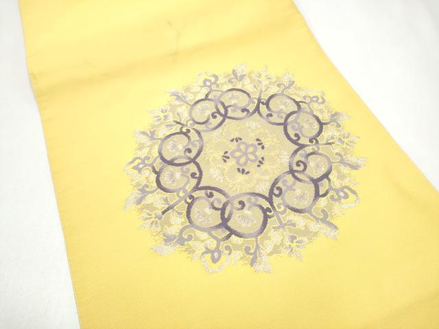 平和屋着物●八寸名古屋帯 綴れ 花唐草文 金銀糸 正絹 逸品 CABI0178hy
