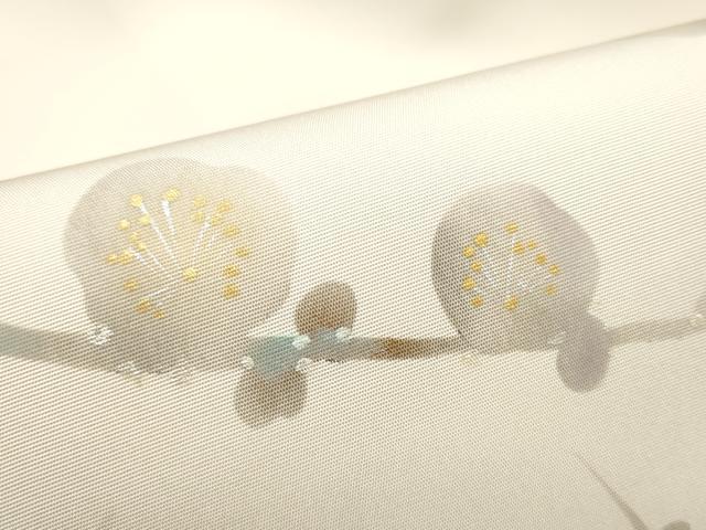 平和屋着物●塩瀬 九寸名古屋帯 枝梅文 金銀彩 正絹 逸品 CABI0181hy